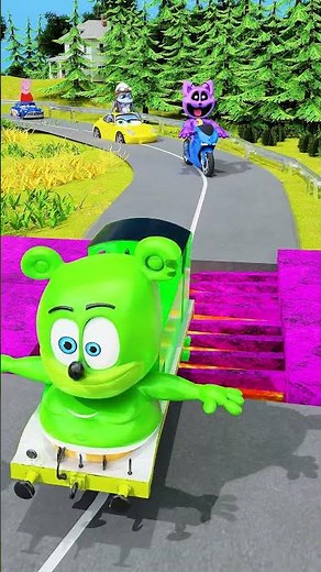 Funny Wacky Cars in the Forest Going Bollard Spikec and Giant Pit Lava in BeamNG.drive