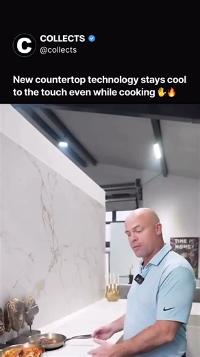 Collects on Instagram: "THE KITCHEN OF THE FUTURE?! 🍳✨ Imagine a kitchen where your countertop is the stove, but the surface never actually gets hot. Invisacook has officially made the ”invisible kitchen” a reality by installing advanced induction coils directly beneath 12mm porcelain or granite slabs. 🤯 How it works: Unlike traditional stoves that use fire or electric coils, this system uses electromagnetic energy to heat the cookware itself—not the stone. When you place an induction-ready pa