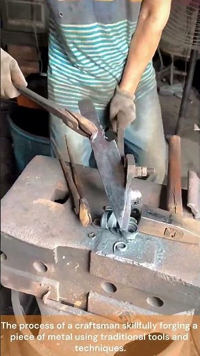 The process of a blacksmith creating a blade with a hammer