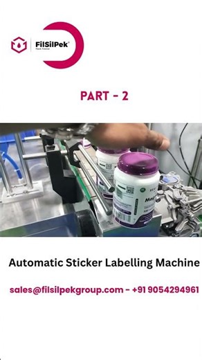 Automatic Pneumatic Round Jar Sticker Labelling Machine | Pesticides | Part-2 | FilSilPek