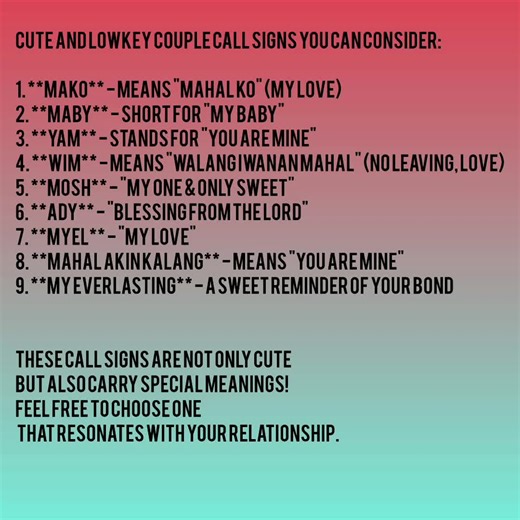 Cute Couple Affirmations and Call Signs