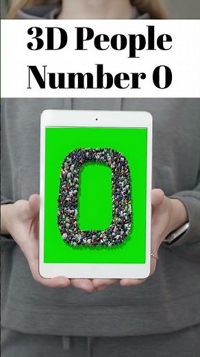 3D People Number 0 Green Screen 4K Crowd Typography Chroma Key Asset #3DCrowd #GreenScreen #Number0
