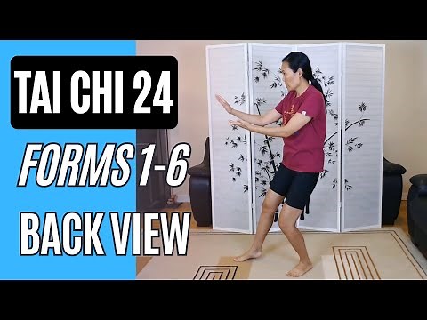 Tai Chi 24, Forms 1-6 Up to Roll Back the Forearms in Back View