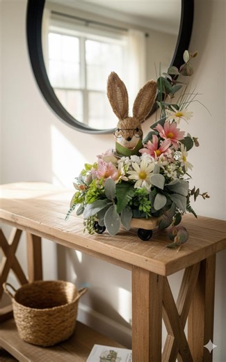 RAZ Imports Bunny Centerpiece | Easter Table Decor | Farmhouse Rabbit Floral Arrangement | Handmade Spring Home Decor Gift - Etsy