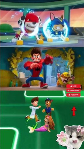 Paw Patrol Scary Chase VS Ryder VS Marshall | Fun Dance Tiles Hop 🎵 #shorts