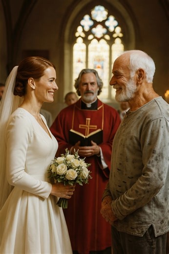 The bride was abandoned right at the altar during the wedding, and in her anger she decided to marry the first homeless man she met; but that night, when they were alone, the bride discovered something terrible 😨😱 If you want — I can suggest a few even more dramatic versions. The bride was abandoned right at the altar — in front of the guests, the relatives, the entire town that had come to see the “wedding of the year.” The groom simply turned around and walked away, without a single explanat