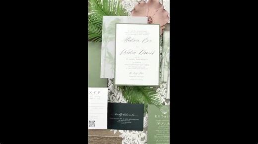 Green Palm Tree Wedding Invitation Suite | Vellum Jacket, RSVP & Details Card, Assorted Colors - Etsy