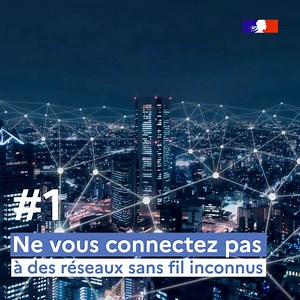 8.3K views · 86 reactions |  Mardi conseil I Dans les aéroports, les centres commerciaux ou au bord de la piscine de l'hôtel, si vous vous connectez à un réseau wifi ou hotspot public, soyez vigilants ! ⚠️ Ne communiquez pas de données confidentielles, notamment vos informations bancaires ! | Ministère de l'Intérieur | Facebook