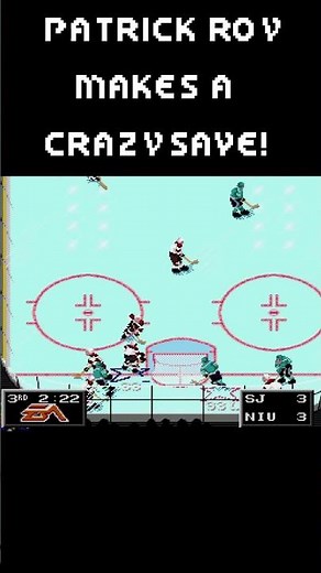 PATRICK ROY IS GOD! INSANE DIVING SAVE on Empty Net in NHL '94