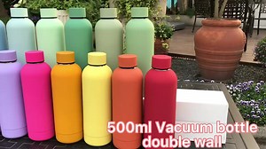 Small Mouth Double Wall Sublimation Flasks Sport Insulated Thermos Vacuum Flask Stainless Steel Water Bottles With Rubber Paint
