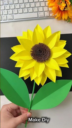 How to Make Paper Sunflower 🌻 | Easy DIY Flower Craft at Home | Handmade Sunflower Tutorial#shorts
