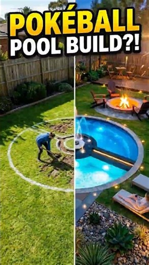 I Build a Pokemon Pool in My Backyard (Timelapse)✋😮🤚