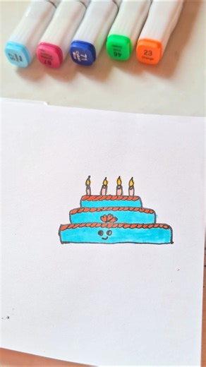 Easy 🎂 Cake Drawing Step By Step #art #shorts #cake #drawing
