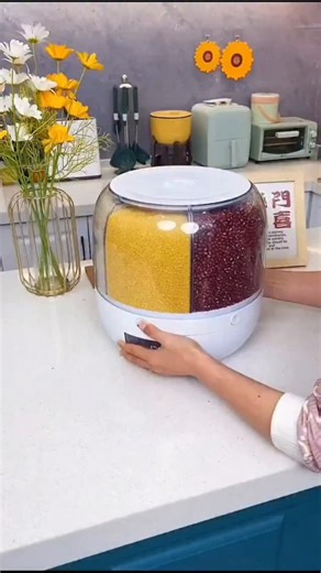 Comment for link 🔗#RotatingGrainContainer #KitchenOrganizer #KitchenHacks #KitchenStorage #SmartKitchen #BudgetShopping #KitchenEssentials #HomeEssentials #SpaceSaver | NewGen Gadget