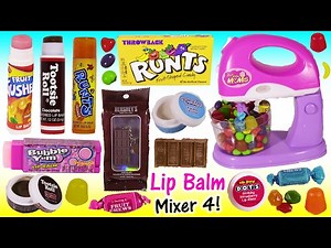 Magical Lip Balm MIXER 4! Turns Candy into LIP GLOSS! Runts Tootsie Roll DOTS Gushers! FUN