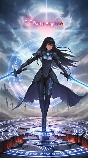 Epic Anime Girl Sword Battle ⚔️| AI Action Animation Magic Fight #shorts