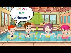 Lucas's father farts at the pool? - English Comedy Animated - Lucas English
