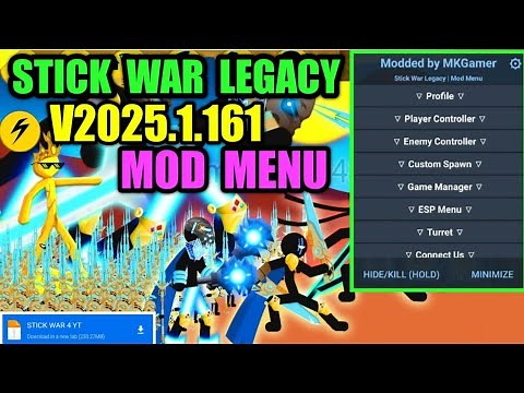Stick War Legacy MOD MENU v2025.1.161 – Unlimited Everything + Auto Win!