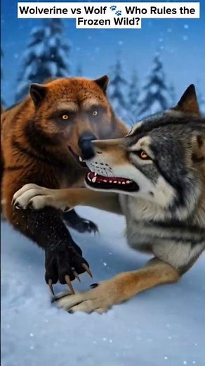 Wolverine vs Wolf 🐾 Who Rules the Frozen Wild?