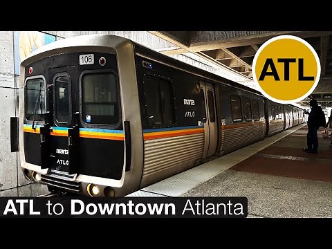 Atlanta MARTA Train Gold Line, Atlanta International Airport ATL to Downtown Atlanta, 4K Train Ride