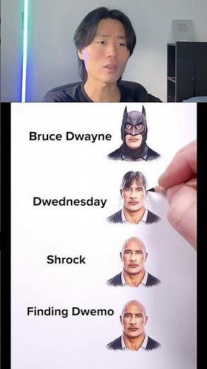 How to draw Dwayne Johnson!