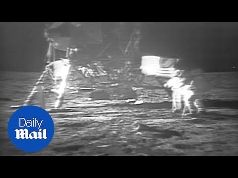 Montage shows highlights of iconic Apollo 11 moon landing in 1969