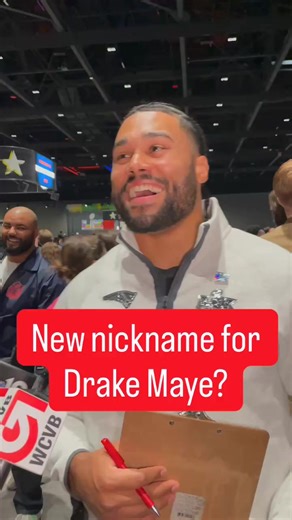 What nickname would you give the star Patriots QB Drake Maye? We asked a few of his teammates that same question at NFL Media Night in San Jose, California. | WCVB Channel 5 Boston