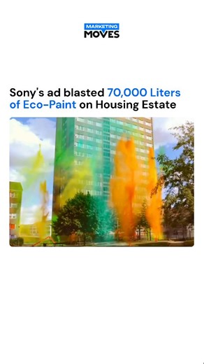 Marketing Moves - Campaigns, News & Insights on Instagram: "Sony takes creativity to the next level 🎨 Their latest BRAVIA campaign literally paints the town with 70,000 liters of eco-friendly paint, turning an entire housing estate into a canvas of vibrant colors. Colour like no other. BRAVIA new LED TV by SONY. Follow @marketingmoves for more marketing magic and bold brand moves! ✨ Sony BRAVIA, LED TV, eco-friendly campaign, experiential marketing, brand activation, colour innovation, c