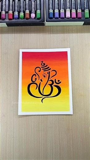 ✨ Easy lord ganesh painting l Oil Pastel Art for beginners #shorts #art #ytshorts #ganesh #drawing