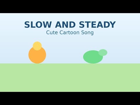 Slow and Steady 🐢🐱🎵 | Cute Cartoon Song for Kids | 3D Animal Animation