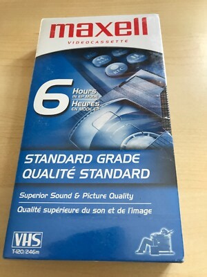 Maxell VHS T-120 6 Hour Standard Grade VCR Blank Video Cassette Tape Sealed  | eBay