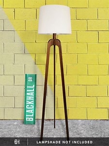 Floor Lamp, Danish Modern Tripod Lamp – Walnut - Etsy