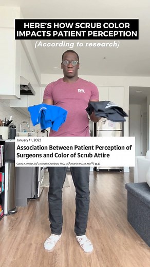 According to a research letter in JAMA Surgery, the color of your scrubs changes a patient's perception of a doctor's skill. I'm testing that out with my @FableticsScrubs (peep the new Wave color!!) and I need your help: Do you think that these scrub colors impact your perception? Drop your thoughts in the comments! #FableticsAmbassador #medfluencer #fableticsmedfluencer #AD | Joel Bervell