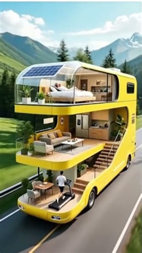 Futuristic Luxury Mobile Home Bus | Open Architecture & Scenic Drive