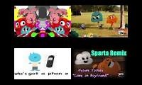 Mix of 4 videos from youtube : The Amazing World Of Gumball Top 16 Sparta Remixes part 1
