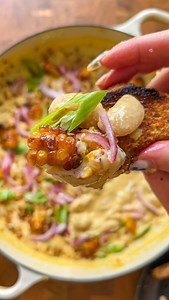 608K views · 13K reactions | CREAMY CHARRED CORN BEANS 齃 with tangy...