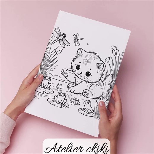 30 Cute Kitten Coloring Pages | Hygge Relaxing and Mindful Activity for Kids and Adults | Cozy Printable for Stress Relief Coloring Book - Etsy