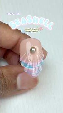 DIY Seashell Nails 🐚✨#seashellnails #nailtutorial #diynails #gelnails #beginnernails