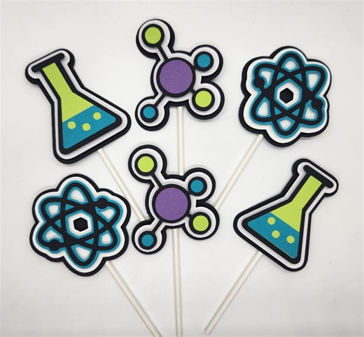 STEM Science Party Cupcake Toppers | Purple Mad Scientist Party Decor - Etsy