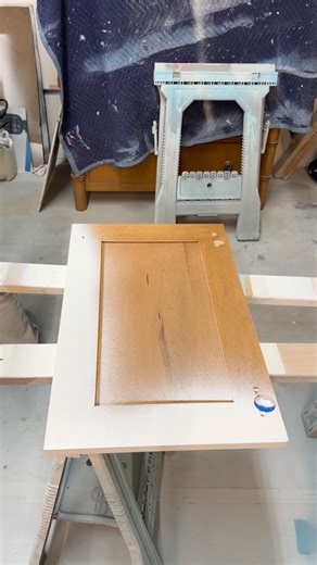 Solid Painting LLC on Instagram: "Refinishing 🔥 Kitchen cabinet doors getting primed 📍Fort Myers FL #reels #explorepage #interiordesign #cabinetrefinishing #cabinetpainting"