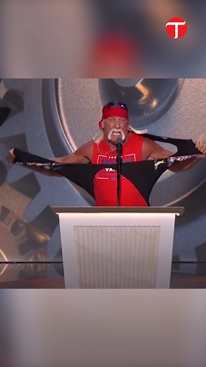 Wrestler Hulk Hogan electrified the Republican Convention with his iconic shirt-ripping speech, energizing the crowd as he showed his support. The event marked a significant moment in the Biden vs. Trump race for the US Elections 2024. #etribune #HulkHogan #RNC2024 #ShirtRipSpeech #BidenVsTrump #USElections2024 | Express Tribune