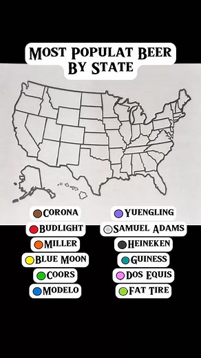 Most Popular Beer By State #map #interestingfact #beer #unitedstates | Carey Lewis