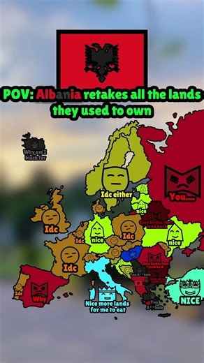 Pov: Albania retake all their land#map #mapping #europe #history #albania #geography #meme #ww1 #ww2