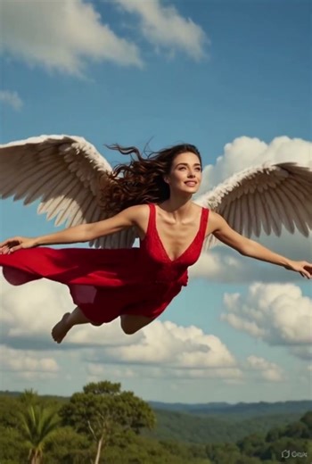 flying women come with an egg.