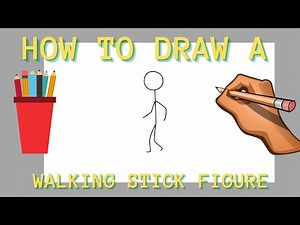 How to draw a walking stick figure step by step