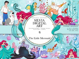 Ariel Clipart Bundle – Little Mermaid PNG, Princess Underwater Clipart for Party Decor, Scrapbook & DIY - Etsy