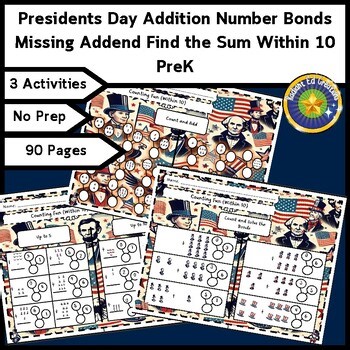 Presidents Day Add Subtract Count Bond Math 10 Fact Fluency Place Value Logic