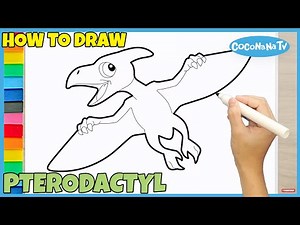 How to draw DINOSAUR PTERODACTYL - COCONANA