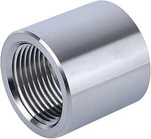 Stainless Steel High Pressure Fittings (Pack of 1), 1-1/2" x 1-1/2" BSPT Female Fittings Connector Adapter Fittings (51mm long)