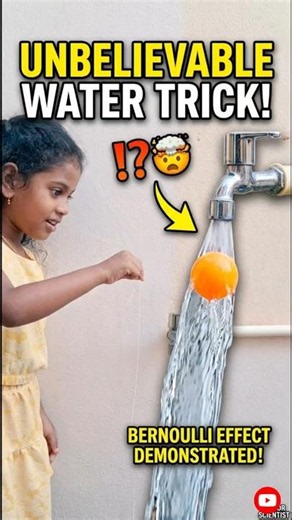 Unbelievable! 🤯 Floating Ball in Water Stream! (Bernoulli Effect) 💦 #shorts #science